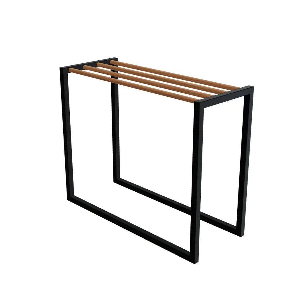 Ninix towel rack stainless steel & teak