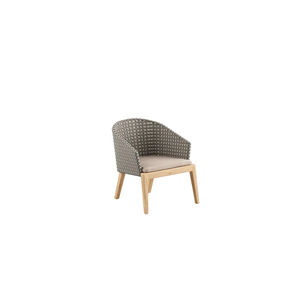 Calypso low chair teak & Kris Kross woven back