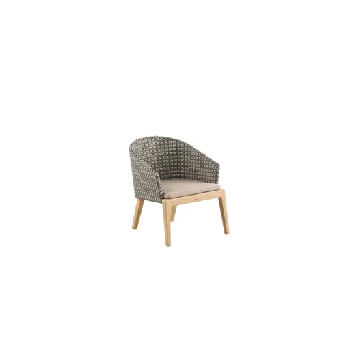 Calypso low chair teak & Kris Kross woven back