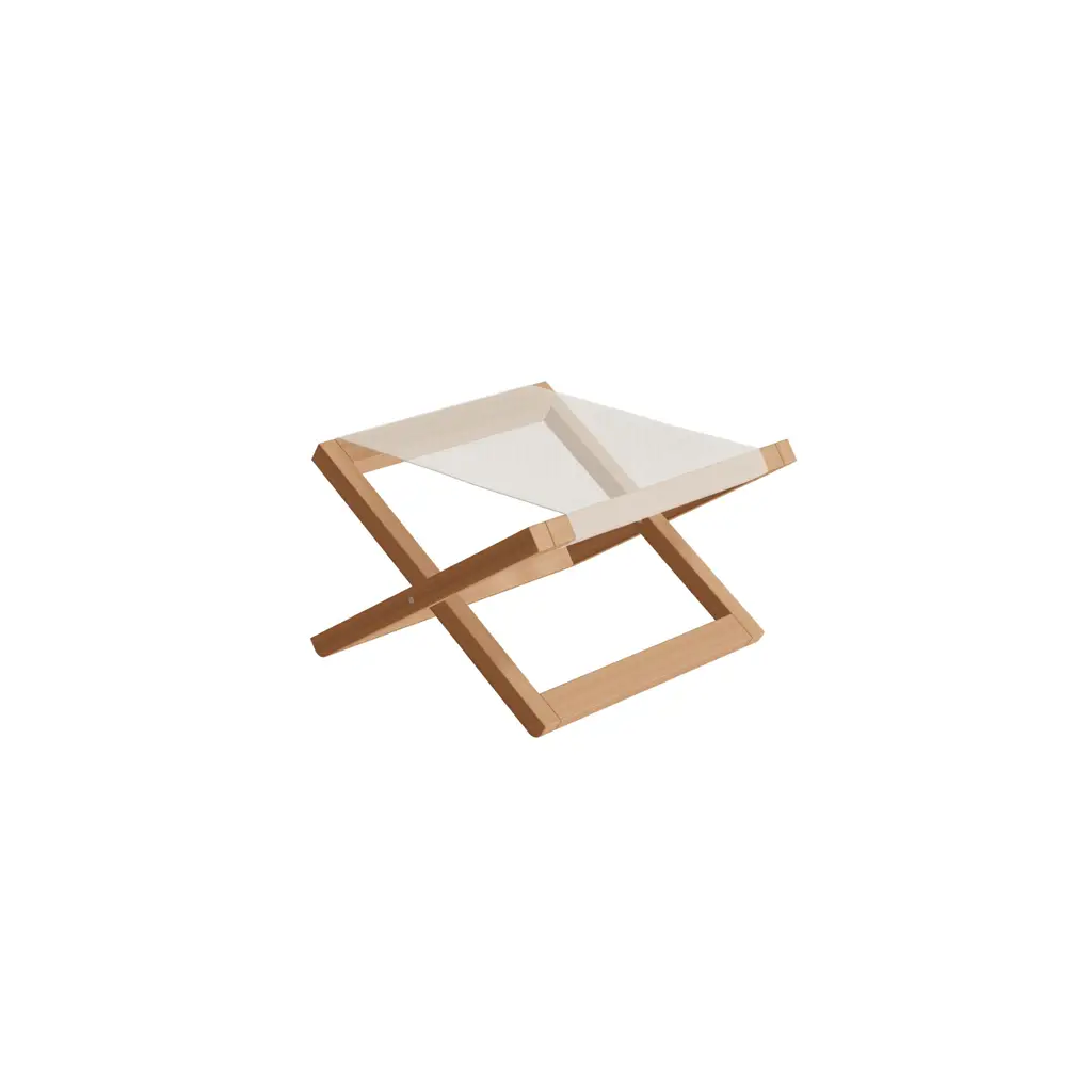 Beacher foldable footrest teak + batyline