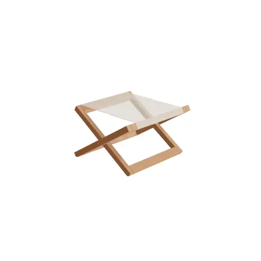 Beacher foldable footrest teak + batyline