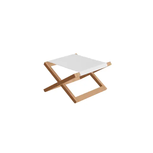 Beacher foldable footrest teak + textile