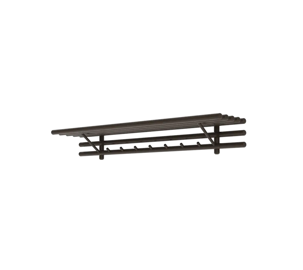 Sticks coat rack w/hat shelf
