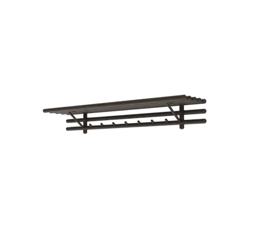 Sticks coat rack w/hat shelf