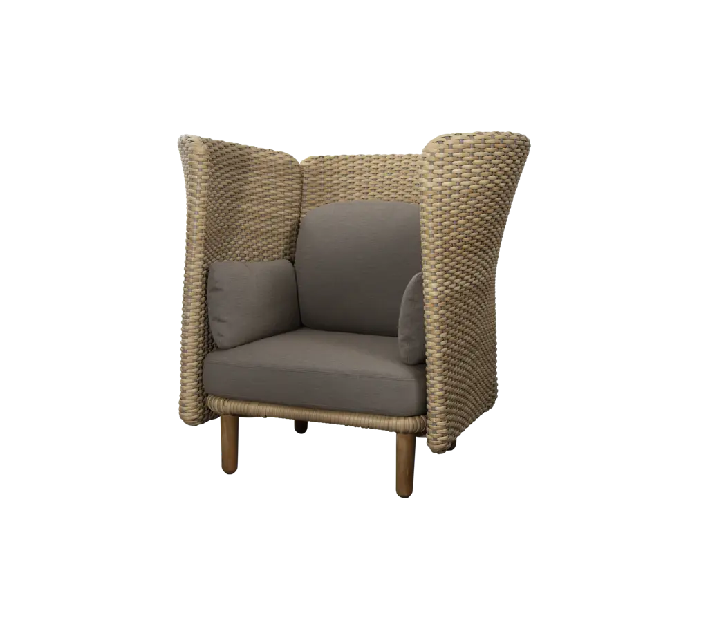 Arch lounge chair w/high arm/backrest