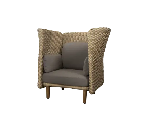 Arch lounge chair w/high arm/backrest
