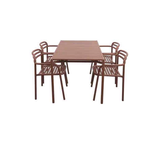 Bliss dining table rect. incl. 4 Bliss armchairs
