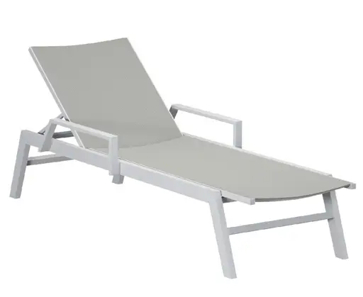 Kwadra Stackable sun lounger with armrest