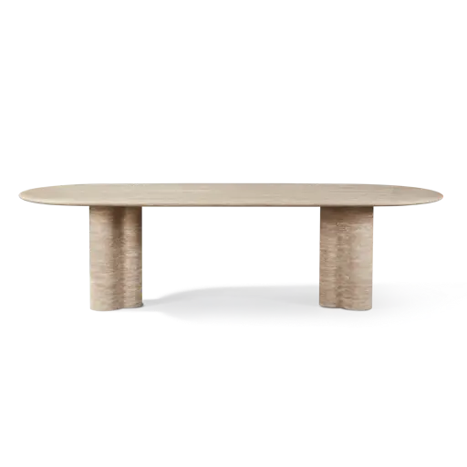 Porto Travertine Pill Dining Table