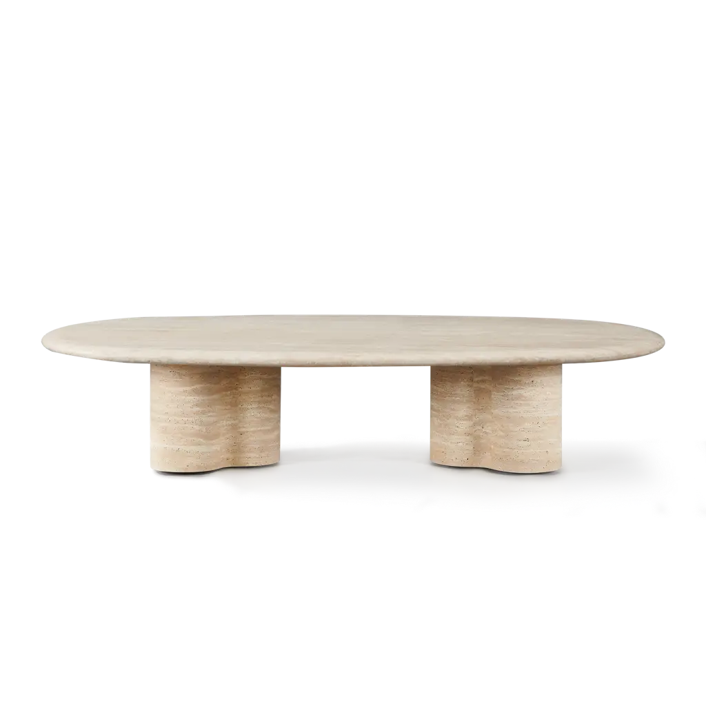 Porto Travertine Pill Coffee Table