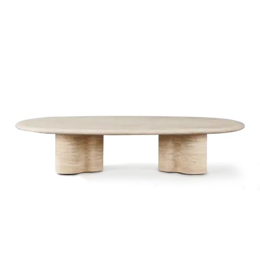Porto Travertine Pill Coffee Table