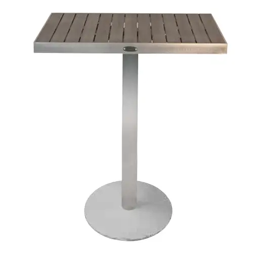Sicilia Pedestal Round Bar Table with Square Top and Alumawood