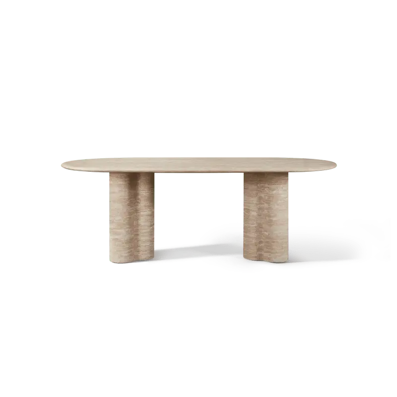 Porto Travertine Pill Dining Table