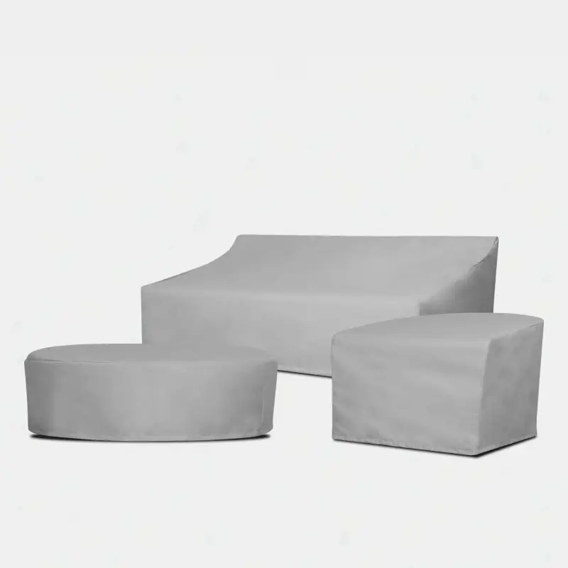 Porto Travertine Pill Dining Table 84" - Weather Cover