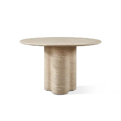 Porto Travertine Round Dining Table