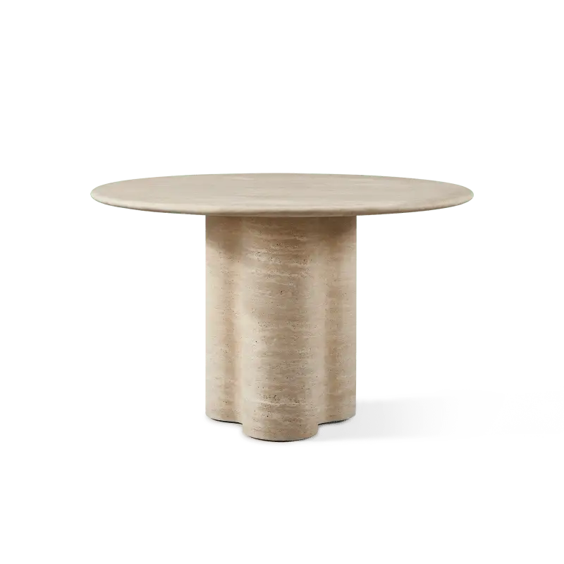 Porto Travertine Round Dining Table
