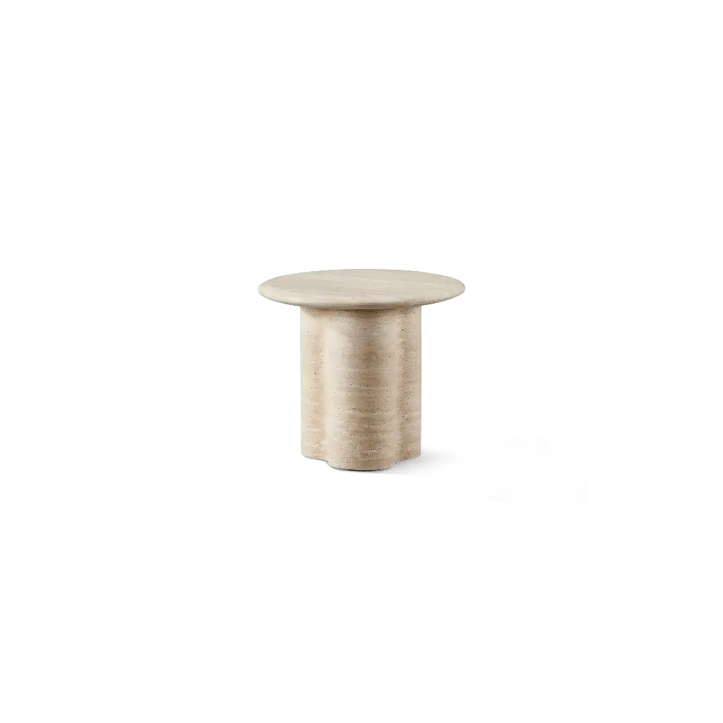 Porto Travertine Round Side Table